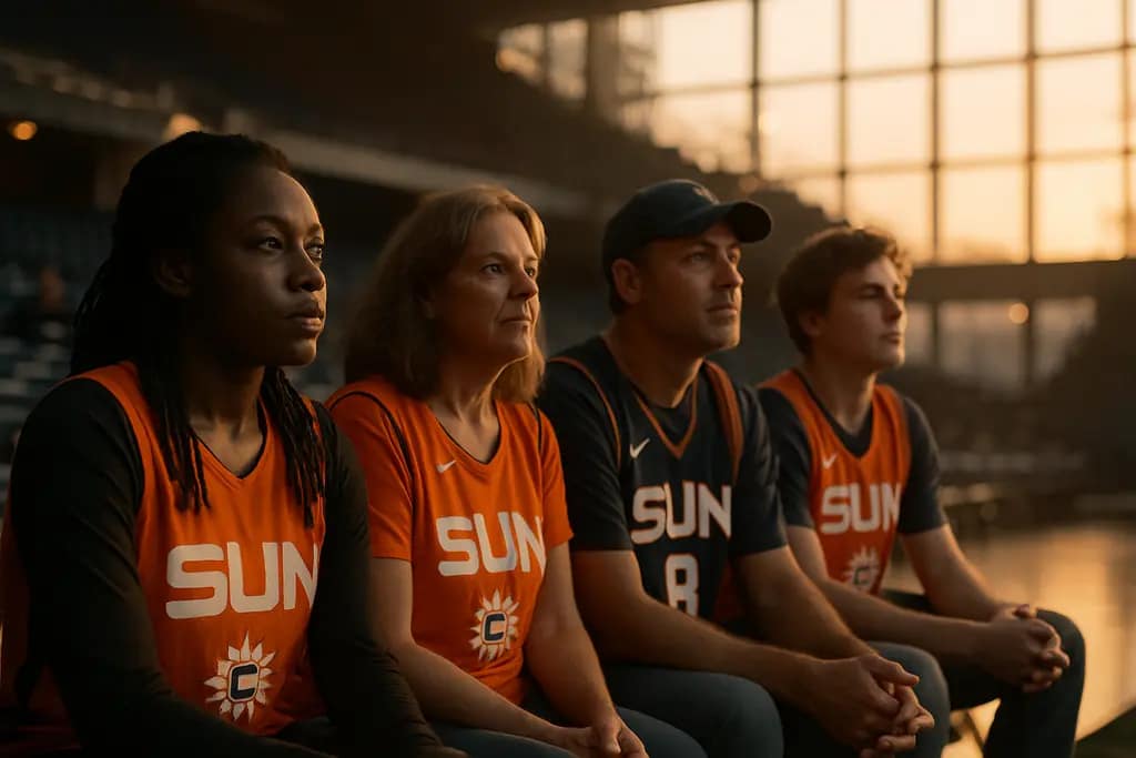 Connecticut Sun Season fans gathering near the arena before a WNBA game